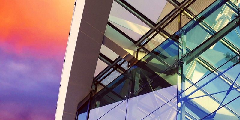 Business buildings architecture on sky background